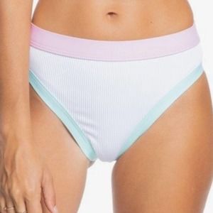 0224 NEW Roxy High Waisted White Bikini Bottom